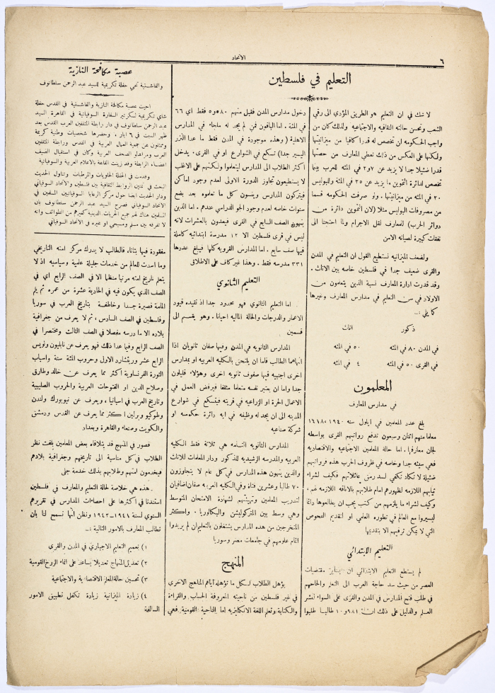 The First Issue of al-Ittihad Newspaper 
