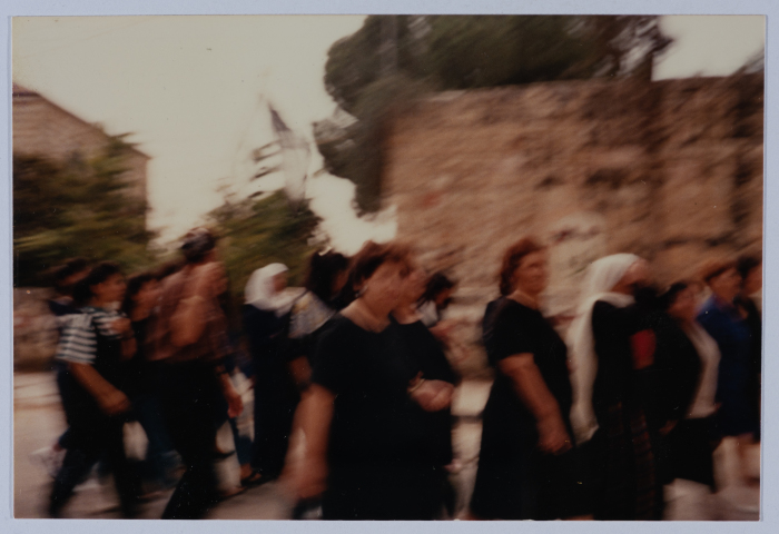 Georgette Aabid with others at Birzeit Women Charitable Society