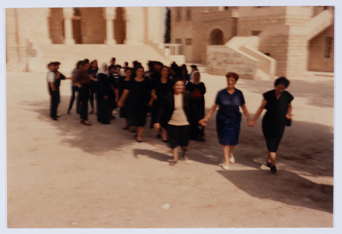Georgette Aabid with others at Birzeit Women Charitable Society