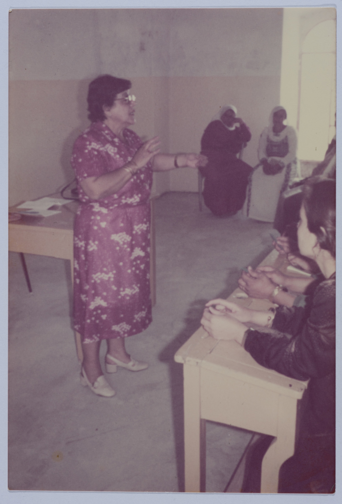 Midwife Fawzeya at Birzeit Women's Charitable Society's Clinic