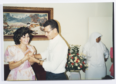Ahmad al-Maslamany with his wife Nofoth al-Maslamany in 1989