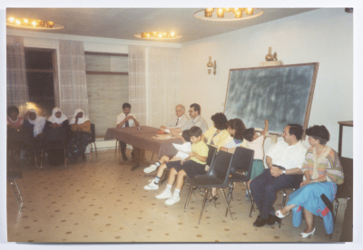 Ahmad al-Maslamany during an activity held by the Health Work Committees