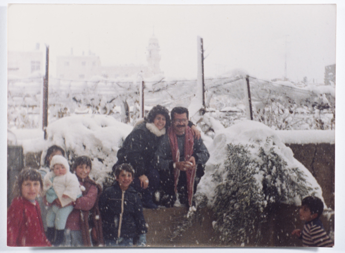 Ahmad al-Maslamany and Nofoth al-Maslamany in al-Ram in 1991