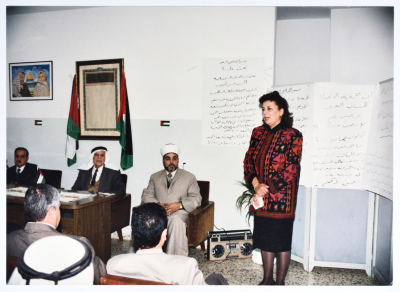 Muntaha Jarrar at a Fundraising Bazaar for the Arab Women Union Society 