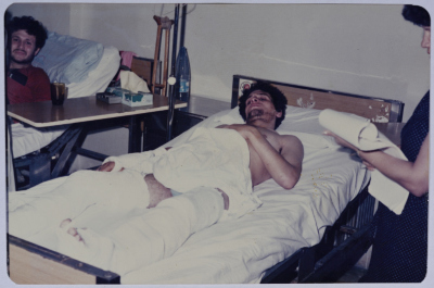 A Photograph of an Injured Male during the Israeli War on Lebanon