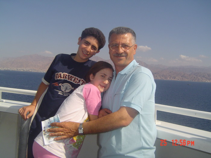 Ahmad al-Maslamany with his children