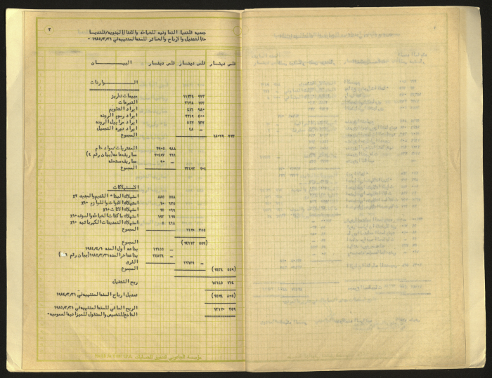 Balance Sheet of Qalandia Camp Women Handicraft Cooperative Society for Sewing & Handicrafts in 1985