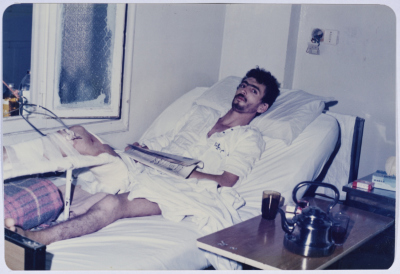 A Wounded Receiving Treatment in Yafa Hospital, Damascus