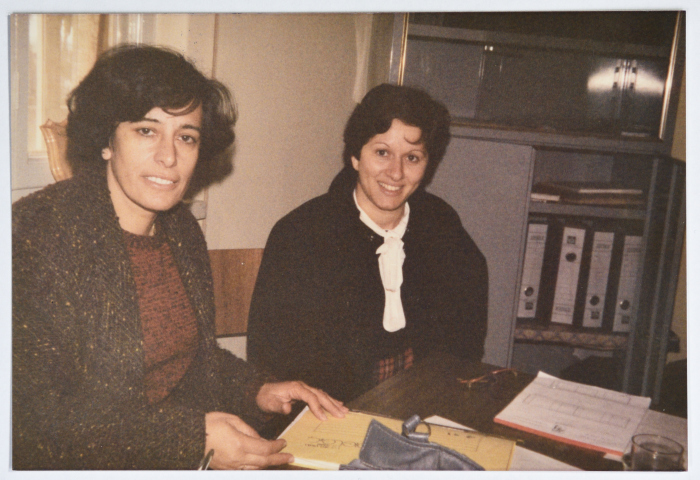 Zahira Kamal with Sama Aweida at PFWAC, Beit Hanina