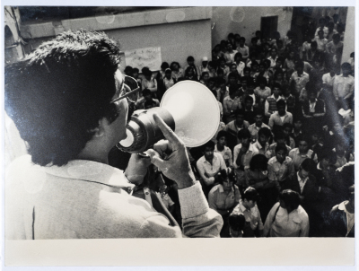 Ramez Jraissi delivering a speech