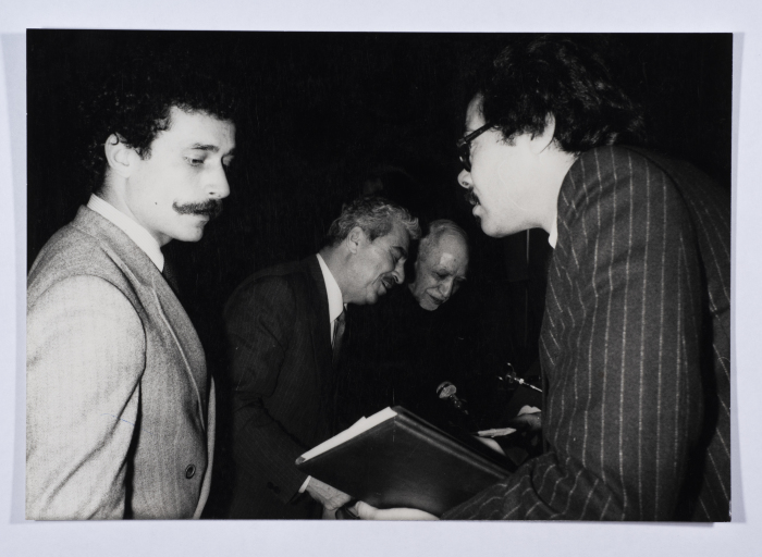 Tawfiq Ziad accompanied by a French delegation