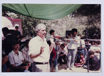 Tawfiq Ziad in the student day in Nazareth in 1987