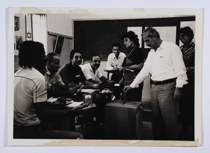 Tawfiq Ziad during the participation in the municipal elections of Nazareth in 1983