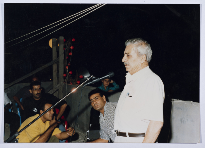 Tawfiq Ziad during an election campaign for the Democratic Front of Nazareth