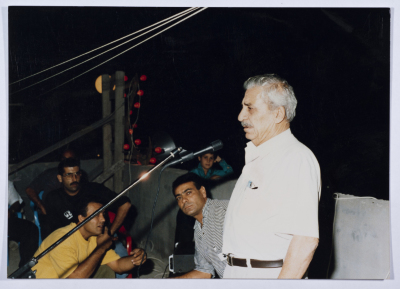 Tawfiq Ziad during an election campaign for the Democratic Front of Nazareth