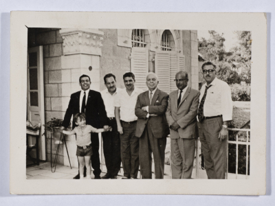 Tawfiq Ziad with a group of friends