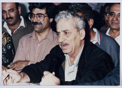 Tawfiq Ziad during an election campaign for the Democratic Front of Nazareth