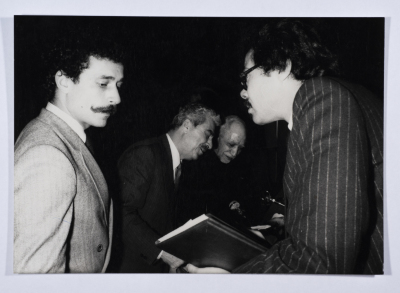 Tawfiq Ziad accompanied by a French delegation