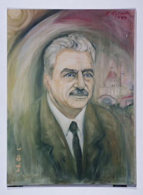 Painting of Tawfiq Ziad in 1994