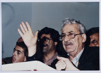 Tawfiq Ziad during an election campaign for the Democratic Front of Nazareth