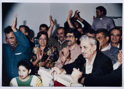 Tawfiq Ziad during an election campaign for the Democratic Front of Nazareth