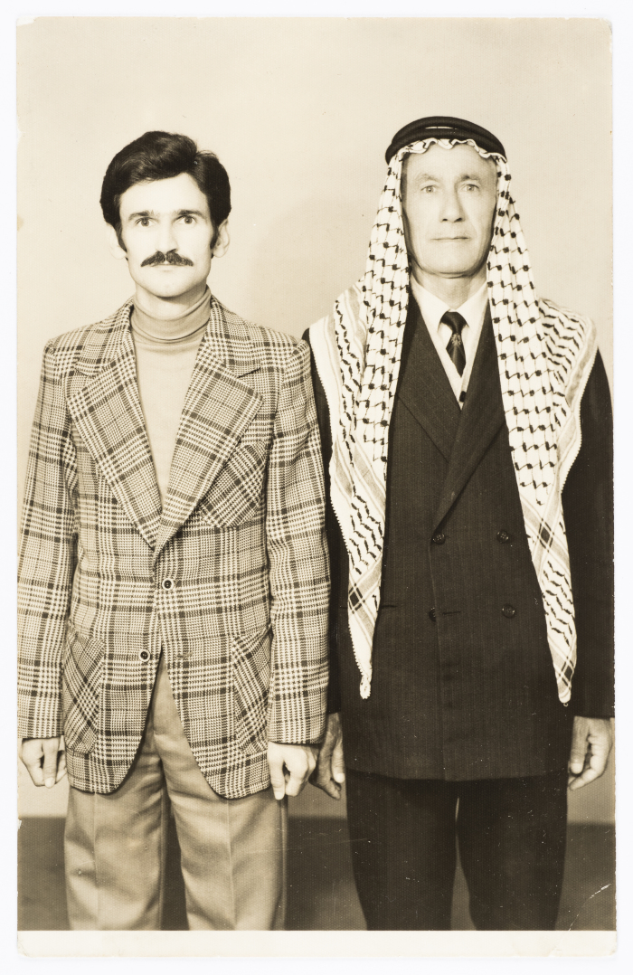 Mahmoud Shukair with his father Abdel-Hafez in Beirut in 1975