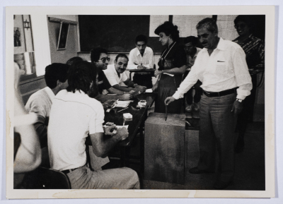 Tawfiq Ziad during the participation in the municipal elections of Nazareth