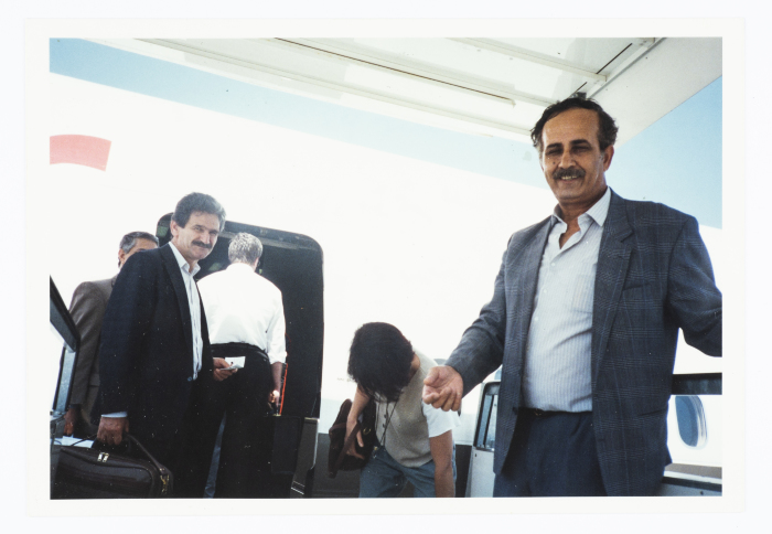 Mahmoud Shukair and Ibrahim Da'bes at a conference in solidarity with the Palestinians in Helsingør - Denmark in 1995