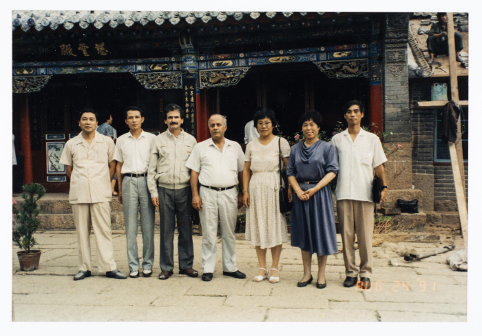 Mahmoud Shukair and Basher Barghouthi during their visit to China to satisfy an invitation from the Chinese Communist Party in 1991