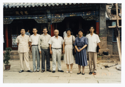 Mahmoud Shukair and Basher Barghouthi during their visit to China to satisfy an invitation from the Chinese Communist Party in 1991