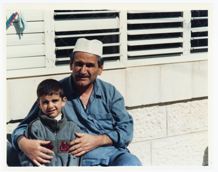 Mahmoud Shukair with his grandson Mohammad at Jabal Al-Mukaber - Jerusalem in 2007