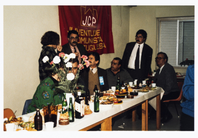 Mahmoud Shukair in Portugal at the Portuguese Communist Party conference in 1989
