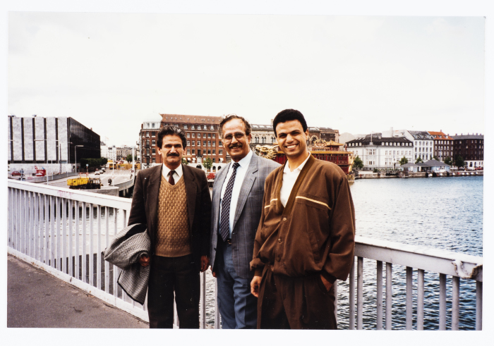 Mahmoud Shukair with Ibrahim Da'bes and Taher Shreteh in Denmark in 1995