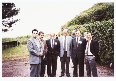 Mahmoud Shukair with some of his friends in Denmark in 1995
