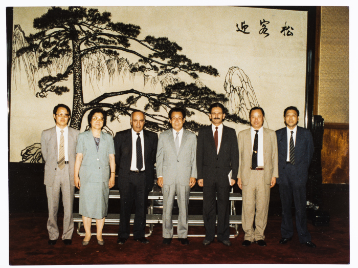 Mahmoud Shukair with Basher Barghouthi with members of the Communist Party in China in 1991