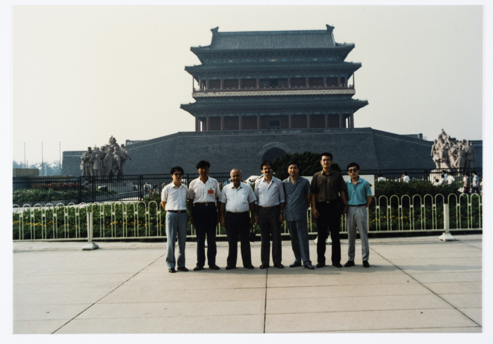 Mahmoud Shukair with Basher Barghouthi in 1991 on a visit to China in satisfaction of the Chinese Communist Party invitation