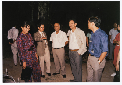 Mahmoud Shukair with Basher Barghouthi in 1991 on a visit to China in satisfaction of the Chinese Communist Party invitation