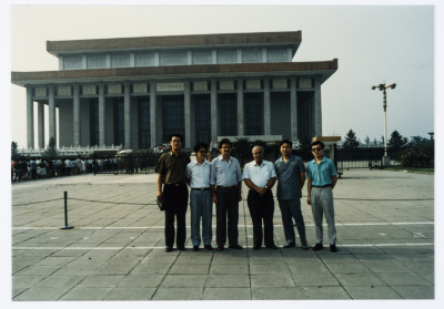 Mahmoud Shukair with Basher Barghouthi in 1991 on a visit to China in satisfaction of the Chinese Communist Party invitation
