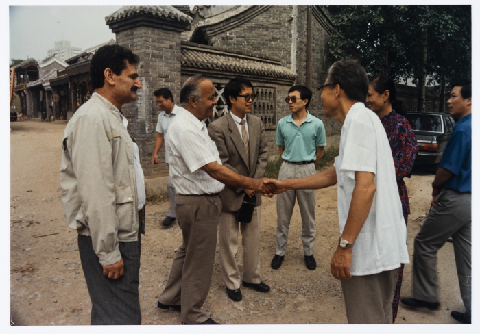 Mahmoud Shukair with Basher Barghouthi in 1991 on a visit to China in satisfaction of the Chinese Communist Party invitation