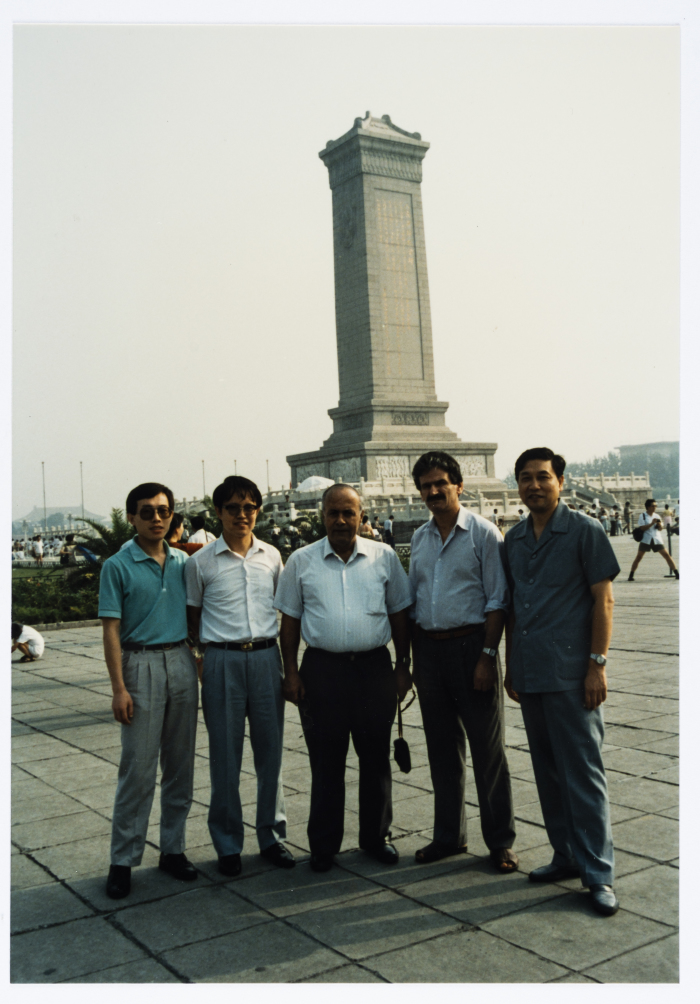 Mahmoud Shukair with Basher Barghouthi in 1991 on a visit to China in satisfaction of the Chinese Communist Party invitation