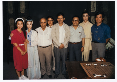 Mahmoud Shukair with Basher Barghouthi in 1991 on a visit to China in satisfaction of the Chinese Communist Party invitation