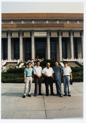 Mahmoud Shukair with Basher Barghouthi in 1991 on a visit to China in satisfaction of the Chinese Communist Party invitation