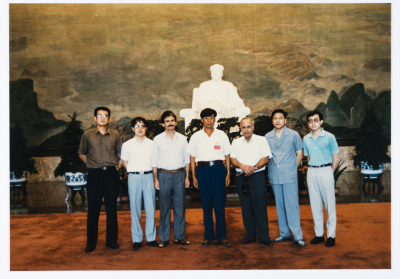 Mahmoud Shukair with Basher Barghouthi in 1991 on a visit to China in satisfaction of the Chinese Communist Party invitation