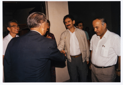 Mahmoud Shukair with Basher Barghouthi in 1991 on a visit to China in satisfaction of the Chinese Communist Party invitation