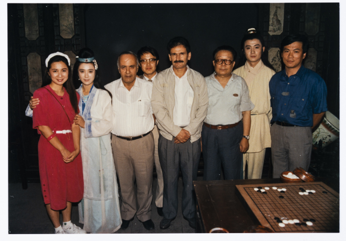 Mahmoud Shukair with Basher Barghouthi in 1991 on a visit to China in satisfaction of the Chinese Communist Party invitation