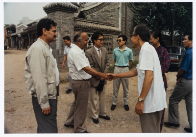 Mahmoud Shukair with Basher Barghouthi in 1991 on a visit to China in satisfaction of the Chinese Communist Party invitation