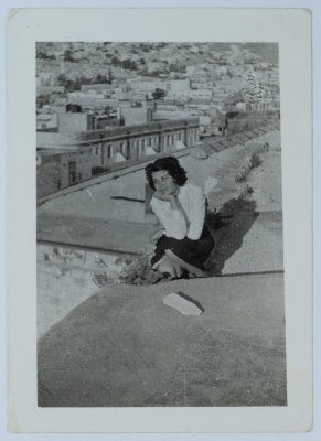 Majida al-Masry on the roof