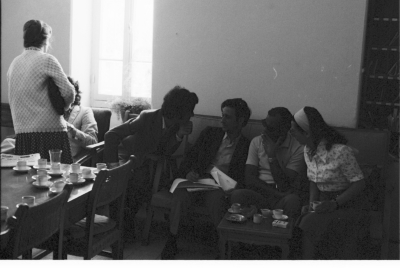 اجتماع في جامعة بيرزيت خلال الثمانينيات 