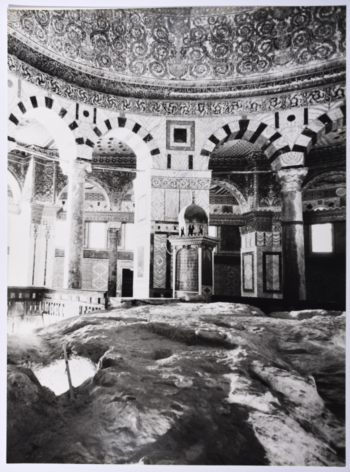 A photo inside the Dome of the Rock