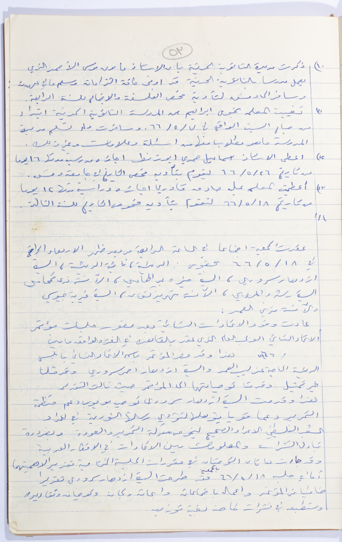 Minutes of the Meeting of the Administrative Body of the Arab Women Union Society, Nablus, 1966